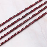 Natural Garnet Faceted Abacus Disc Stone Beads Strand 2/3/4mm