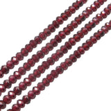 Natural Garnet Faceted Abacus Disc Stone Beads Strand 2/3/4mm
