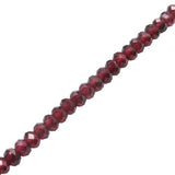 Natural Garnet Faceted Abacus Disc Stone Beads Strand 2/3/4mm