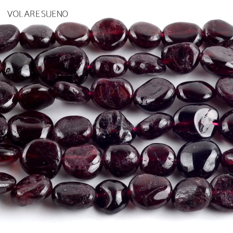 Red Jades Stone Irregular Beads for Jewelry Making 8-10mm 15"