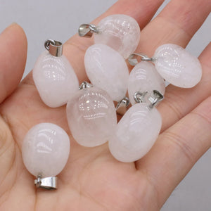 Natural Gem Clear Quartz Amethyst Irregular Crystal Pendant Craft