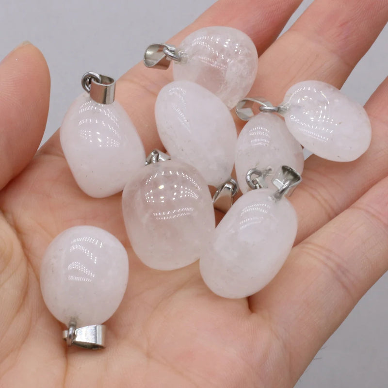 Natural Gem Clear Quartz Amethyst Irregular Crystal Pendant Craft