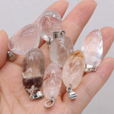 Natural Gem Clear Quartz Amethyst Irregular Crystal Pendant Craft