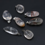 Natural Gem Clear Quartz Amethyst Irregular Crystal Pendant Craft