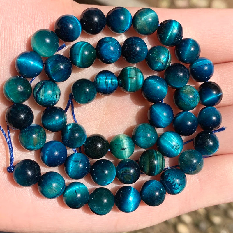 Peacock Tiger Eye Round Beads for DIY Jewelry Making 6 8 10mm