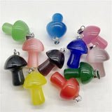 Amethyst Cat's Eye Stone Opal Mushroom Pendant 20 Pieces