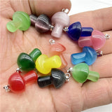 Amethyst Cat's Eye Opal Mushroom Pendant DIY Jewelry 20pcs