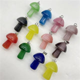 Amethyst Cat's Eye Opal Mushroom Pendant DIY Jewelry 20pcs