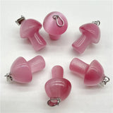 Amethyst Cat's Eye Opal Mushroom Pendant DIY Jewelry 20pcs