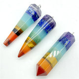 7 Chakra Layered Pillar Pendant for DIY Jewelry Making Necklace