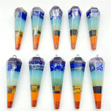 7 Chakra Layered Pillar Pendant for DIY Jewelry Making Necklace