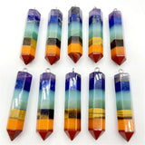 7 Chakra Layered Pillar Pendant for DIY Jewelry Making Necklace