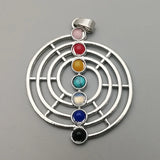 7 Chakra Healing Moon Pendant Charm Beads 12pcs