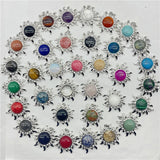 Amethyst Quartz Crystal Agate Sun Pendant Necklace Accessories