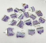 Amethyst Slice Druzys Pendant Purple Crystal Quartz for DIY Jewelry Necklaces