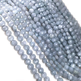 Aquamarines Dalmatian Jaspers Beaded Faceted Loose Beads 14''