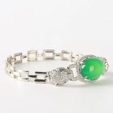 Natural Gem Stone Bead Bracelet with Cloisonne Butterfly Charm
