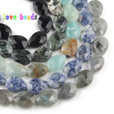 Labradorite Amazonite Faceted Water Drop Stone Beads 13*18mm