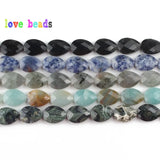 Labradorite Amazonite Faceted Water Drop Stone Beads 13*18mm
