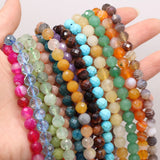 Faceted Tiger Eye Rose Pink Quartz Agate Beads 14''