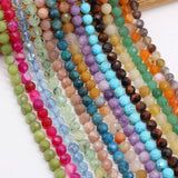 Faceted Tiger Eye Rose Pink Quartz Agate Beads 14''