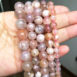 Pink Cherry Agates Round Gem Stone Beads 15'' 6 8 10 12mm