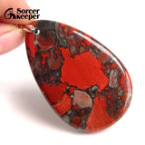 Bloodstone Pendant for DIY Necklace Water Drop Healing Crystals Beads