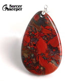Bloodstone Pendant for DIY Necklace Water Drop Healing Crystals Beads