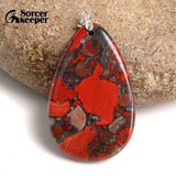 Bloodstone Pendant for DIY Necklace Water Drop Healing Crystals Beads