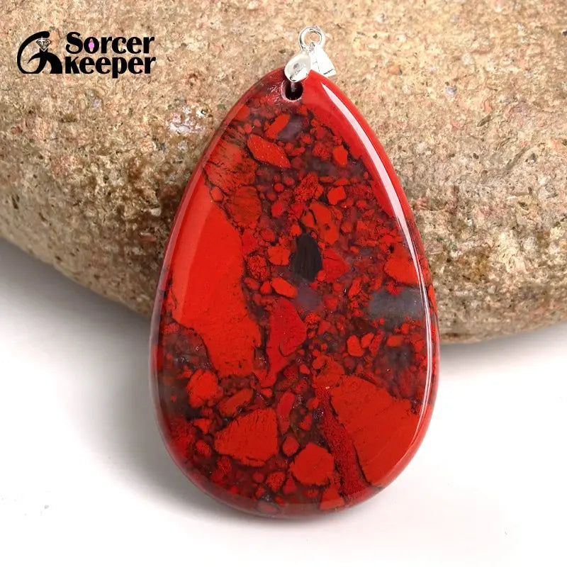 Bloodstone Pendant for DIY Necklace Slide Healing Crystals Beads