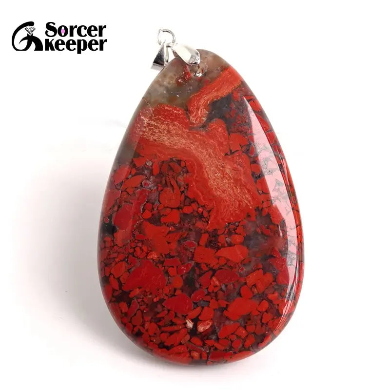 Bloodstone Pendant DIY Necklace Healing Crystal Beads