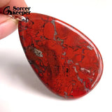 Bloodstone Pendant for DIY Necklace Water Drop Slide Healing Crystals Beads