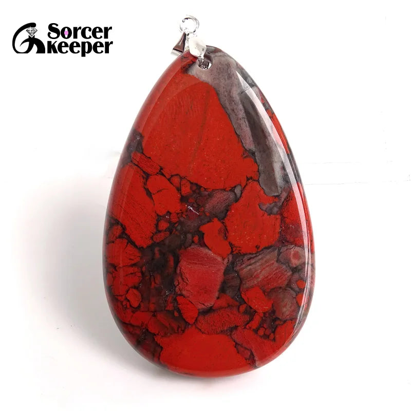 Bloodstone Pendant for DIY Necklace Healing Crystals Beads