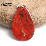 Bloodstone Pendant for DIY Necklace Water Drop Slide Healing Crystals Beads
