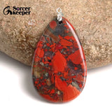 Bloodstone Pendant for DIY Necklace Water Drop Healing Crystals Beads
