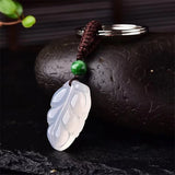 Chalcedony Carved Leaf Agate Pendant for DIY Jewelry Making