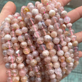 Cherry Blossom Agates Round Loose Beads 6-12mm Spacer Beads
