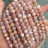 Cherry Blossom Agates Round Loose Beads 6-12mm Spacer Beads