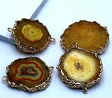 Chrysanthemum Agate Quartz Crystal Pendant for DIY Jewelry Making