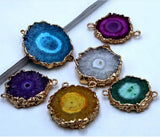 Chrysanthemum Agate Quartz Crystal Pendant for DIY Jewelry Making