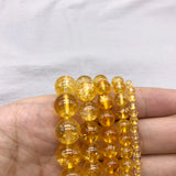 Citrine Gem Stone Beads 4-12MM Lemon Crackle Rock Crystal DIY Jewelry Making