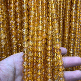 Citrine Gem Stone Beads 4-12MM Lemon Crackle Rock Crystal DIY Jewelry Making