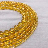 Citrine Gem Stone Beads 4-12MM Lemon Crackle Rock Crystal DIY Jewelry Making