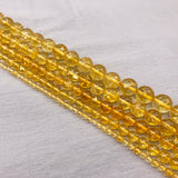 Citrine Gem Stone Beads 4-12MM Lemon Crackle Rock Crystal DIY Jewelry Making
