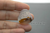 Natural Gem Stone Carved Laughing Buddha Pendants 25x27mm Lucky Guardian