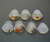 Natural Gem Stone Carved Laughing Buddha Pendants 25x27mm Lucky Guardian