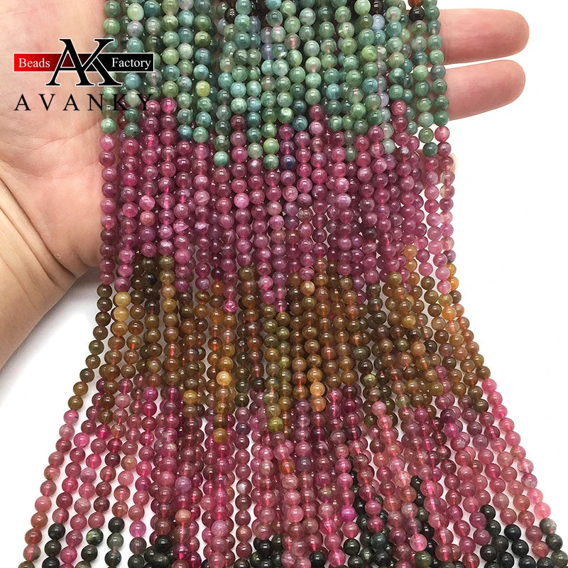 Tourmaline Beads For Jewelry Making 5mm Round Spacer Beads
