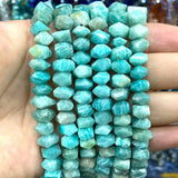 Green Amazonite Irregular Cut Spacer Beads for Jewelry Making 6*11mm