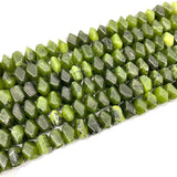 Green Jades Irregular Cut Spacer Beads 6*11mm