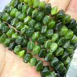 Green Jades Irregular Cut Spacer Beads 6*11mm